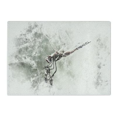 Tempered Glass Perched Dragonfly Chopping Board