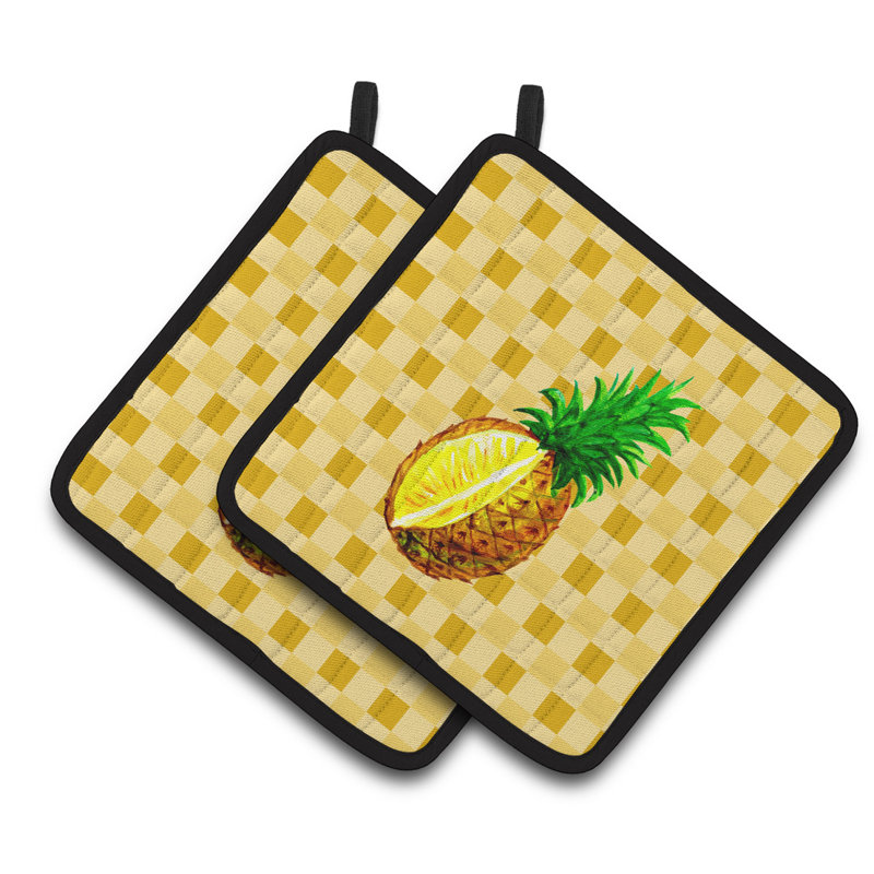 Cuisinier poignée découpé sur basketweave de la trésors de l’ananas caroline