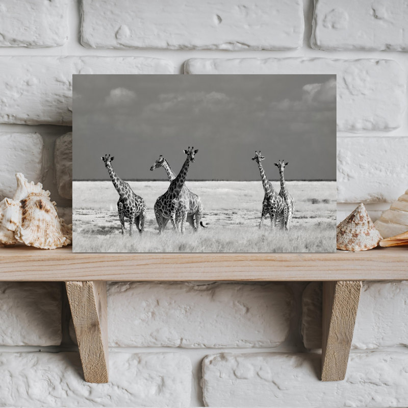 Art girafe sauvage sauvage, paysage contemporain, H 12 po x l 18 po