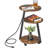 Round End Table Side Table with Metal Frame, Greige-charging Station-1829981754