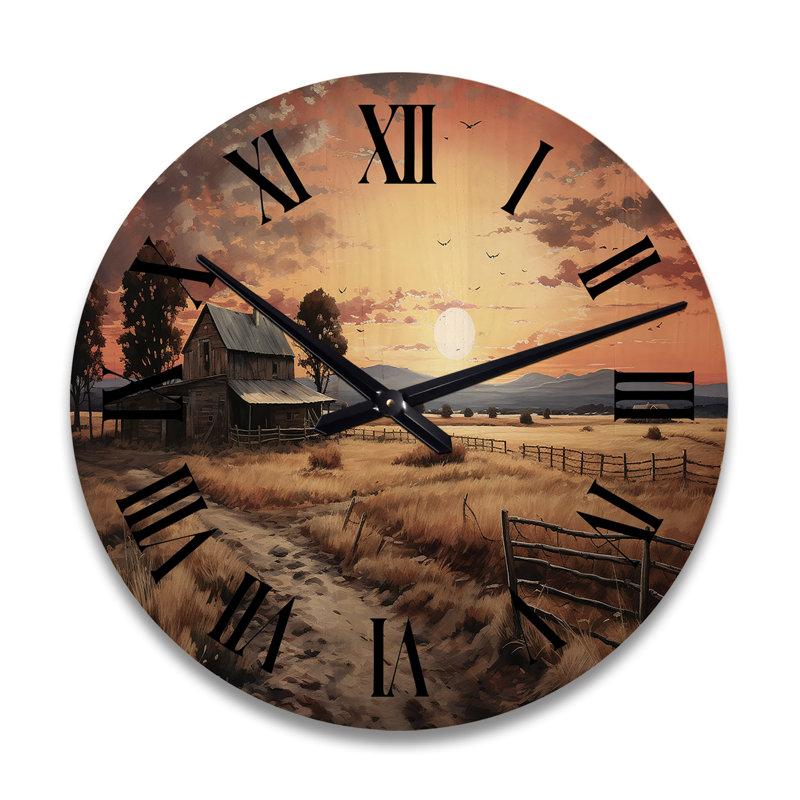 Horloge murale en bois massif Nador, Grand