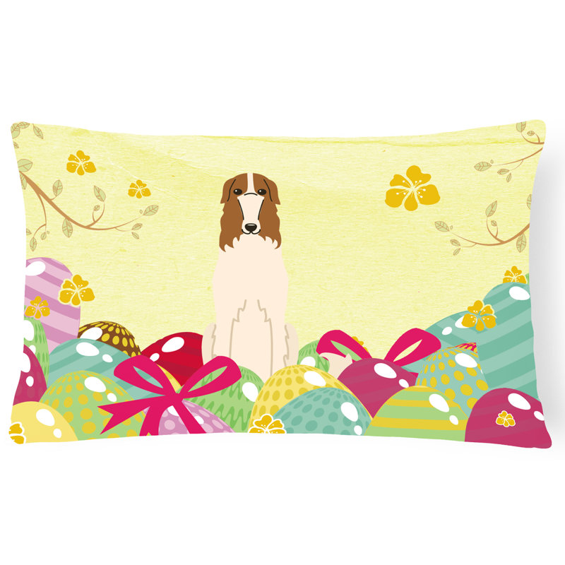 Coussin barzoï de pâques œufs