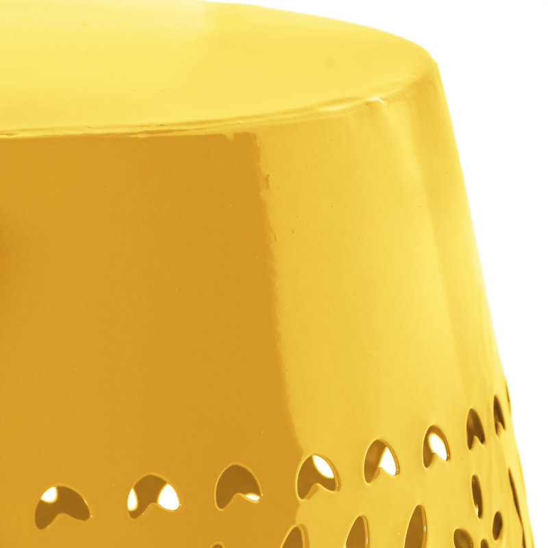 Ifrane Iron Drum End Table, Yellow