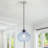 1 - Light 9.05"Wide Pendant Light with Seed Glass Shade-92635381