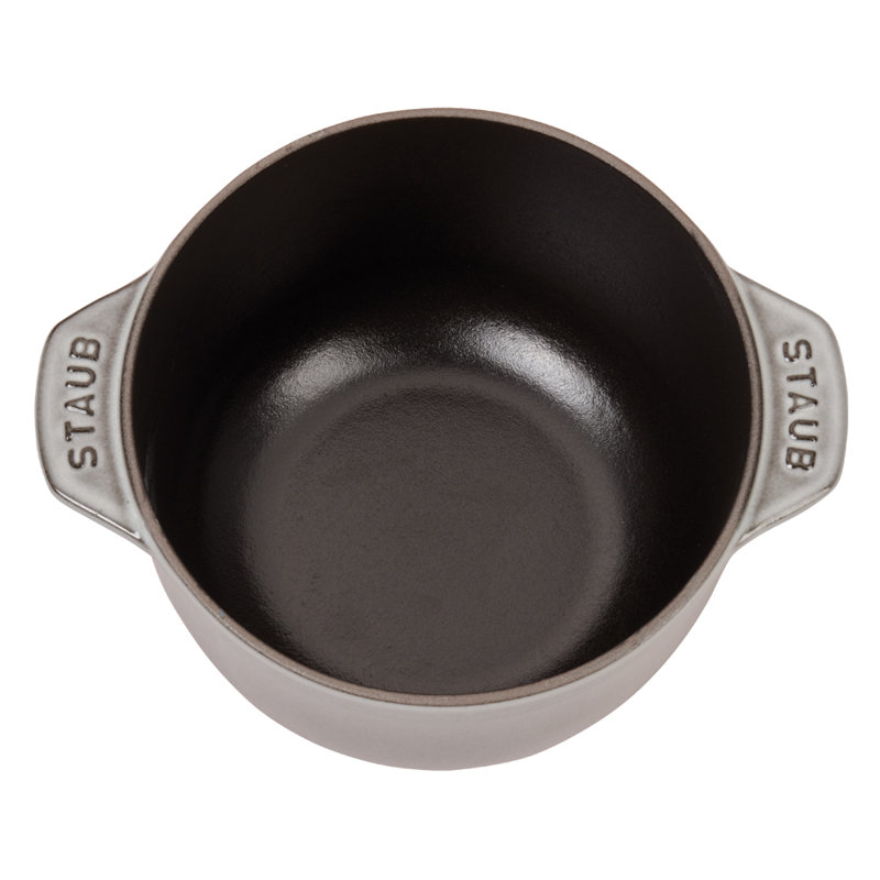 Staub Cast Iron 1.84-qt Petite French Oven, Graphite Gray, .77 quarts