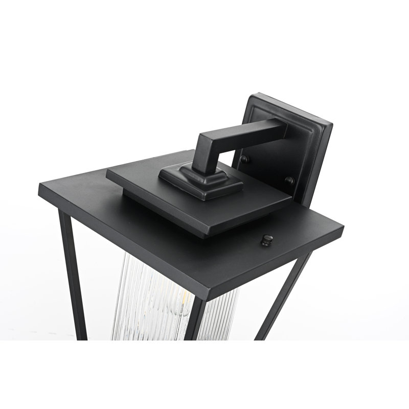 Musson Outdoor Wall Sconce in Black, 15.5" H x 10" W x 11" D