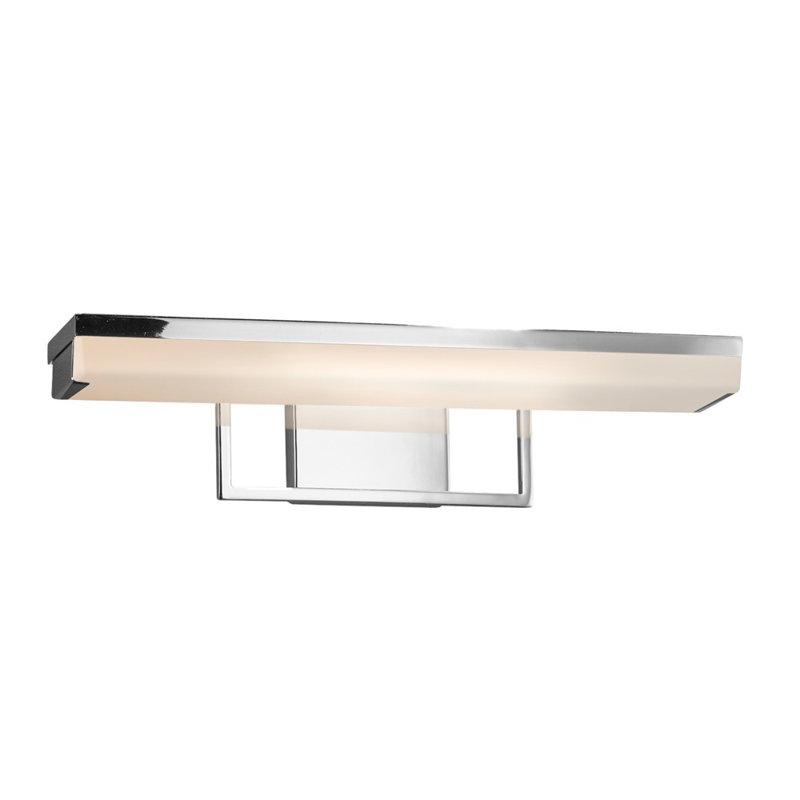 Éclairage pour salle de bain 1 lumière DEL à intensité variable Leith, Nickel brossé, Opale