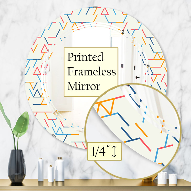 Miroir mural moderne à motif géométrique abstrait triple C, 31,5 po x 31,5 po