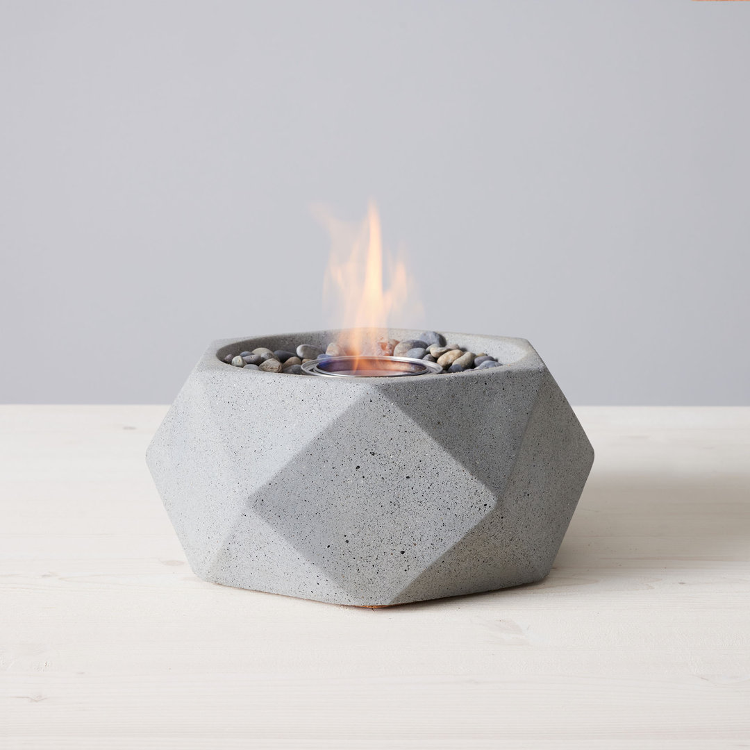 TerraFlame Geo Concrete Table Top Gel Fuel Fire Bowl - Indoor and Outdoor Use TerraFlame 