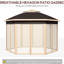 Pavillon de jardin escamotable hexagonal 13,3 pi X Structure en acier pour patio, jardin, mariage, fête, filet à 6 fermetures à glissière, facile à transporter