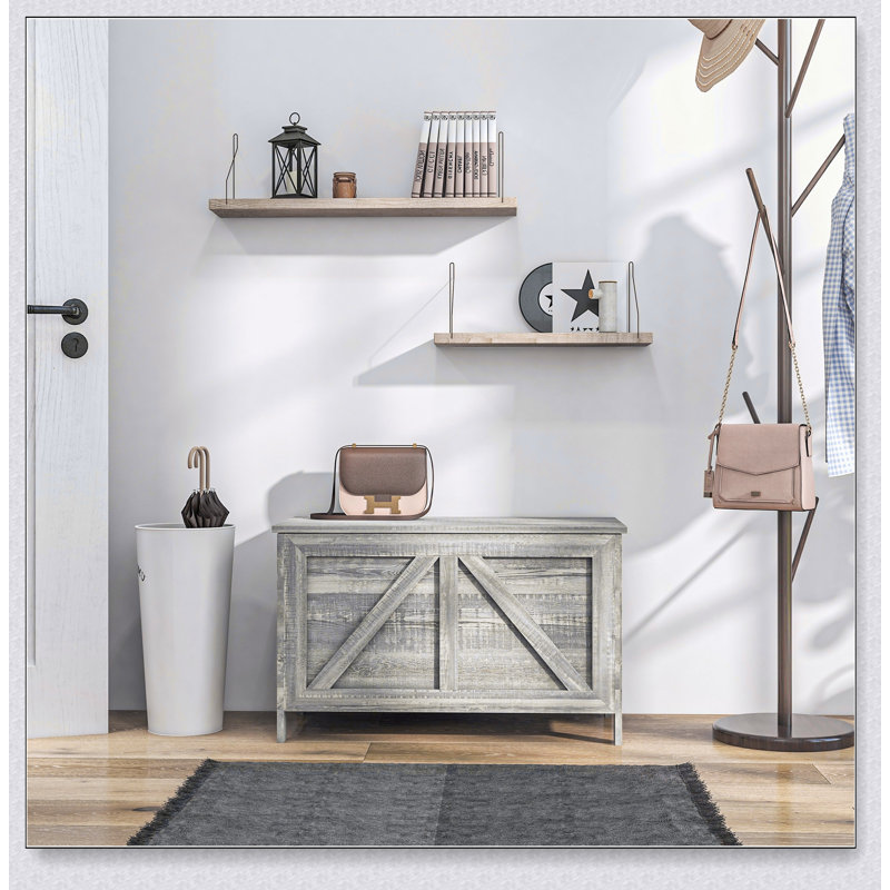 HOMCOM Farmhouse Storage Chest With Lift Top, Spacious Interior, And Safety Hinge For Bedroom, Entryway, And Living Room