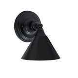 Wall Sconce Shown In Matte Black Finish With 7" Matte Black Cone Metal Shade