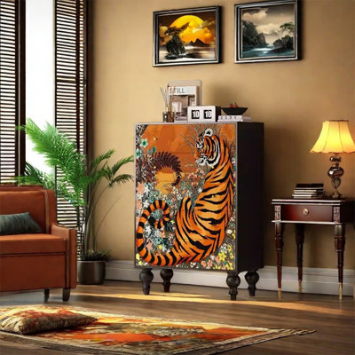 Spacious Ash Wood Multi-Drawer Storage Cabinet