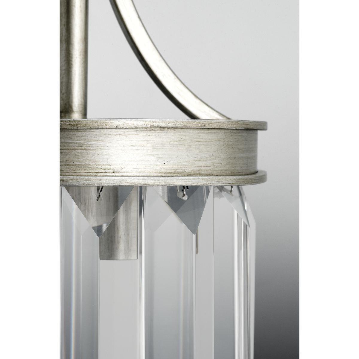 Galene 3 Light Glass Semi Flush Mount, Silver Ridge