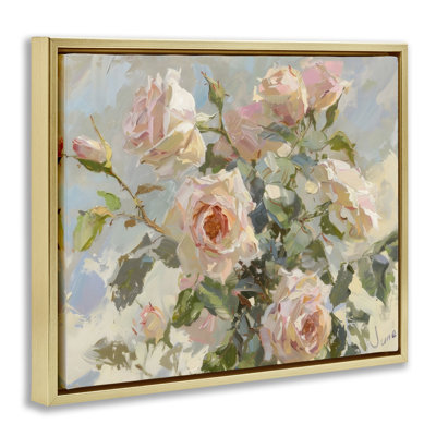 Cadre flottant avec belles roses roses, design Creative Studio