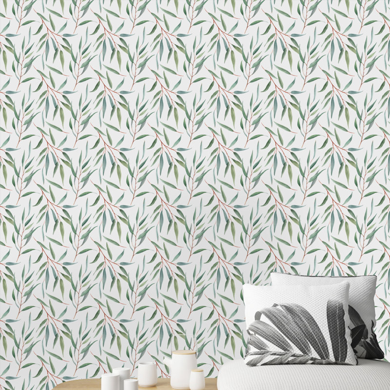 Rouleau de papier peint adhésif Pottersville Eucalyptus Branches, L 16,67 po x l 25 po