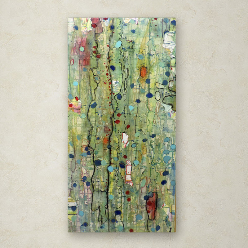 Sylvie Demers Abstract Green and Blue Canvas Art, 12" x 24"