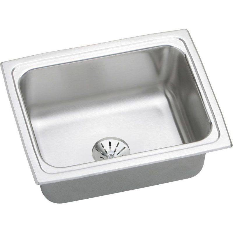 Évier de cuisine à montage supérieur de 25 x 20 po avec passoire à panier Lustertone