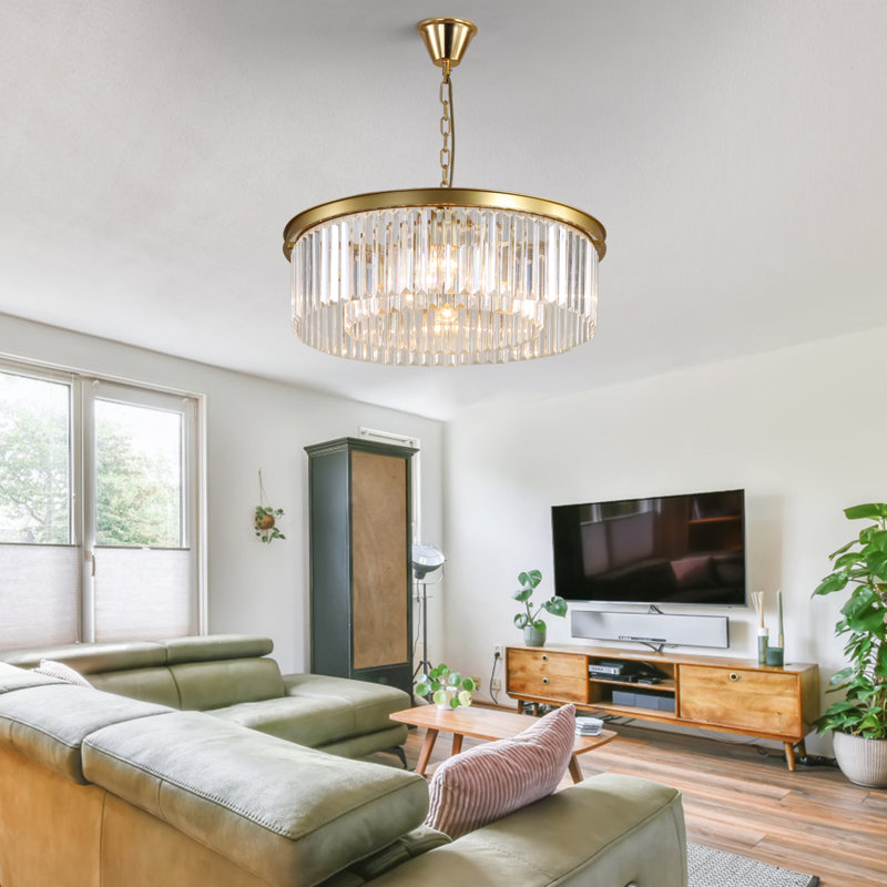 Kellise 8 - Light Dimmable Drum Chandelier