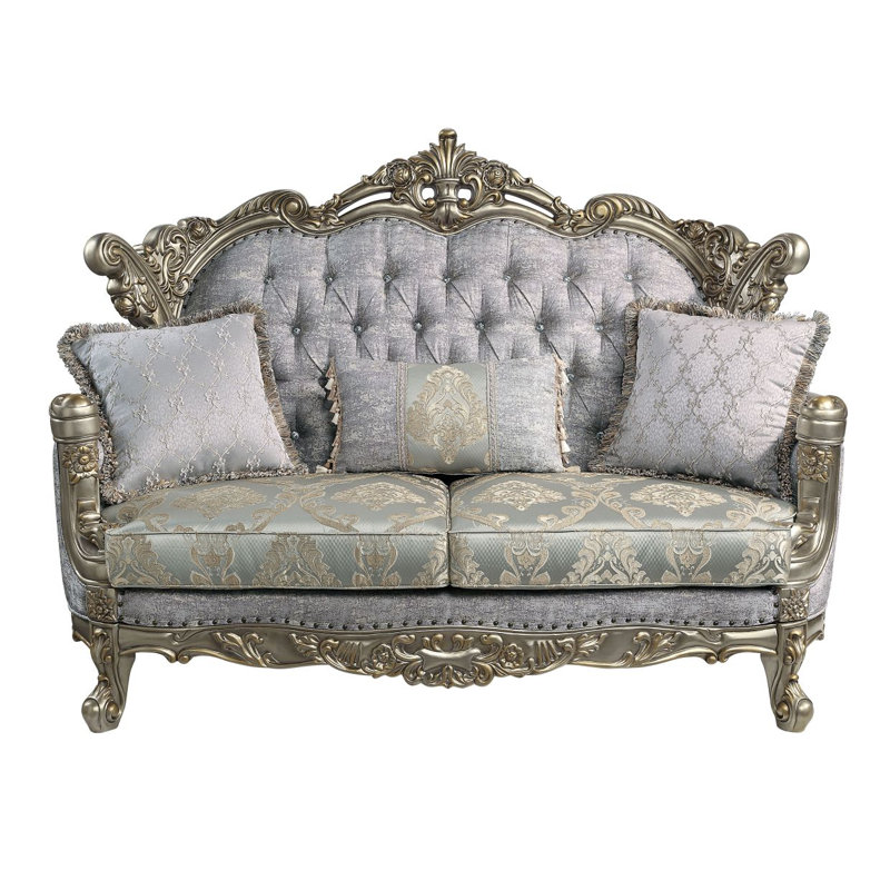 Causeuse moderne avec 3 coussins modernes en tissu Miliani