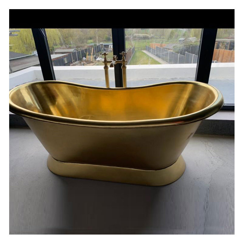 1680mm x 725mm Freestanding Soaking Copper Bathtub