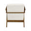 Élégant fauteuil d'appoint moderne en tissu de chenille tissé beige, structure en bois d'hévéa massif châtaignier, profondeur d'assise de 22 po, capacité de 300 lb, fauteuil rembourré contemporain avec accoudoirs en bois de 3 po de largeur-638432159