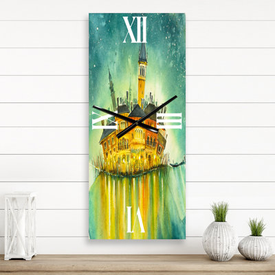 Idyllique île de Venise la nuit - Horloge murale moderne