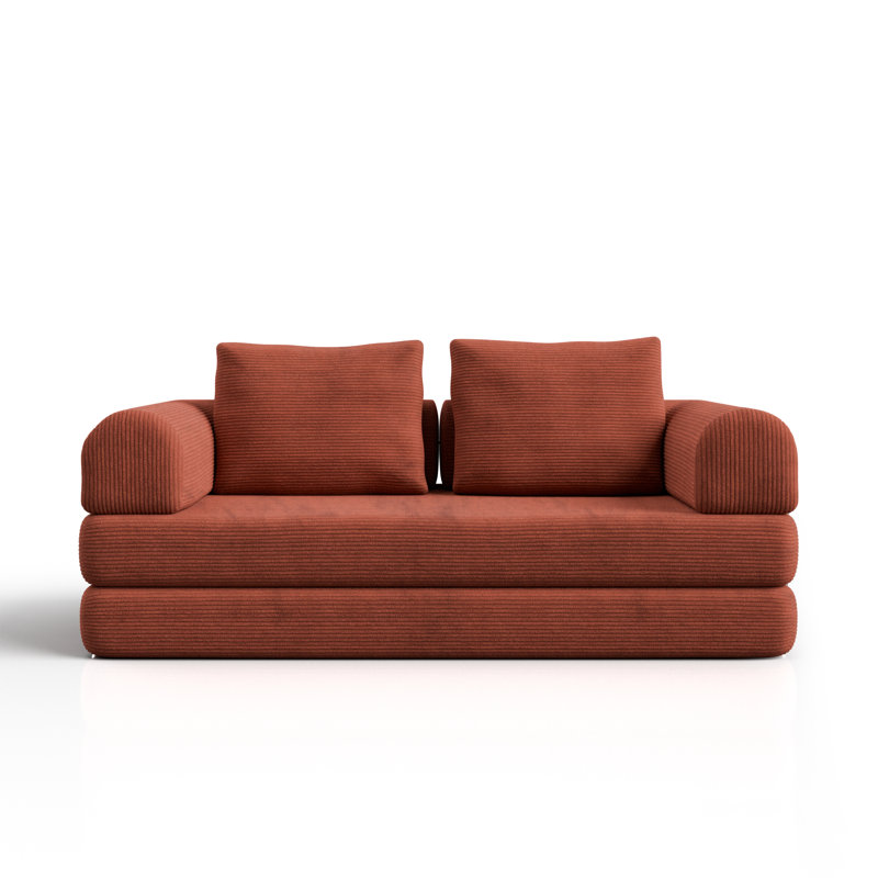 Canapé modulaire en mousse configurable Clair, Rouge / Orange
