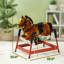 Cheval à bascule de printemps, enfants à cheval, cheval en peluche avec sons et étriers de pied, selle pour enfants de 3 à 8 ans