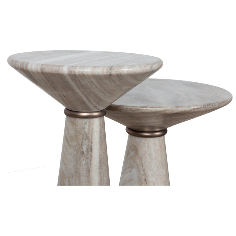 Sundries Rivers Marble Top End Table, 20" H x 15" W x 15" D