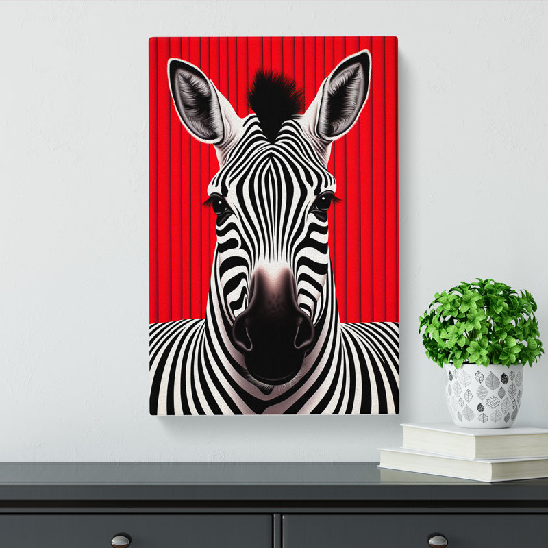 Zebra Op - Wrapped Canvas Print, 50cm H x 35cm W x 3cm D