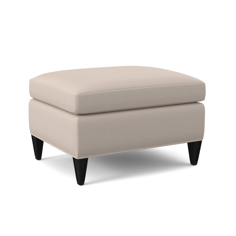 Bristol Upholstered Ottoman, Espresso, Elise Linen