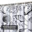 Rideau de douche imperméable noir et blanc avec 12 crochets-729481298