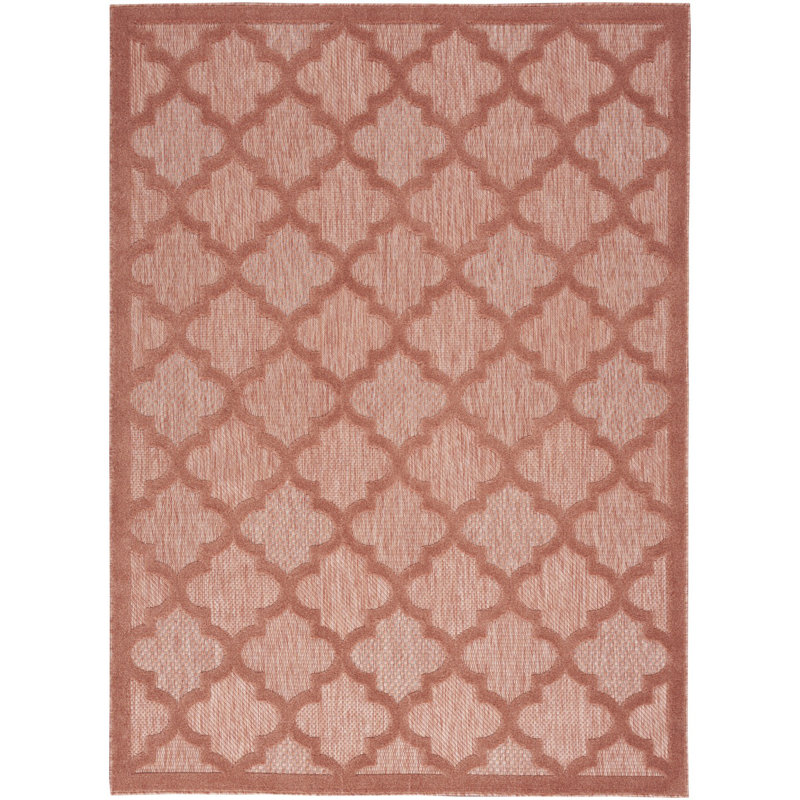 6' X 9' Orange Geometric Flatweave Area Rug