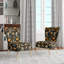 Nature Inspired Wanderer Boho Pattern - Upholstered Scandinavian Side Chair, Botanical Nature Accent Chair