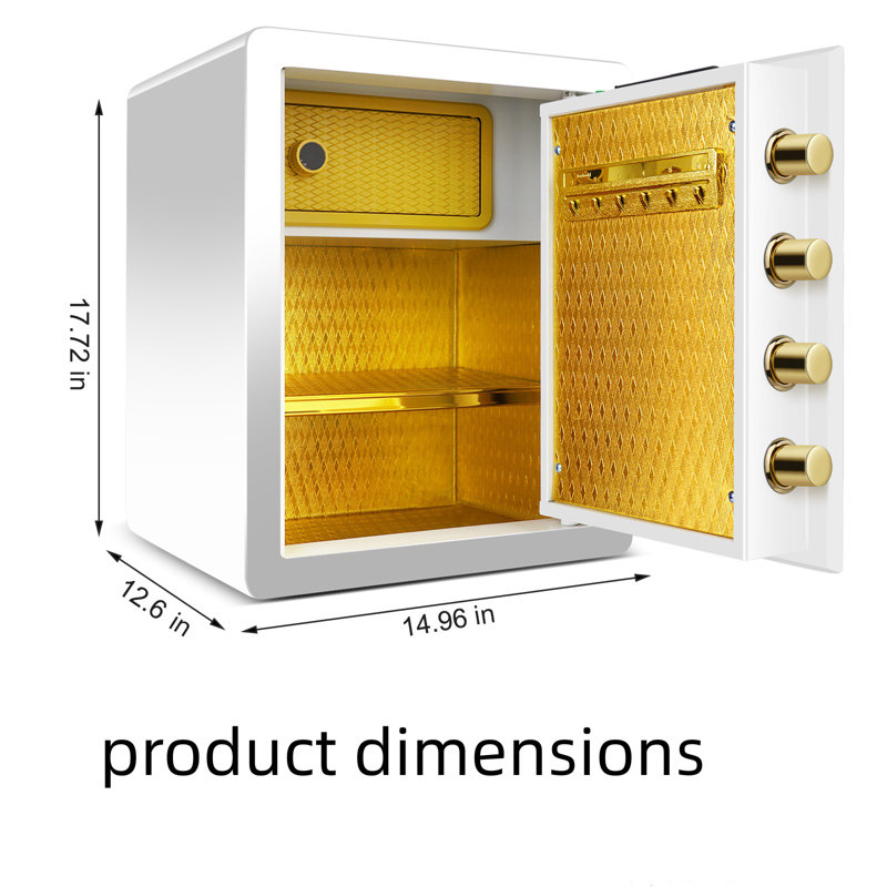 Digital Keypad Depository Safe with Dual-Lock Safe, White