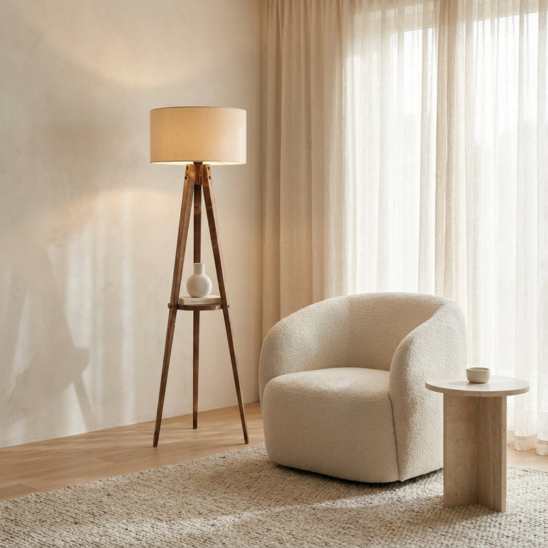 Lampe sur pied brune Metropolis
