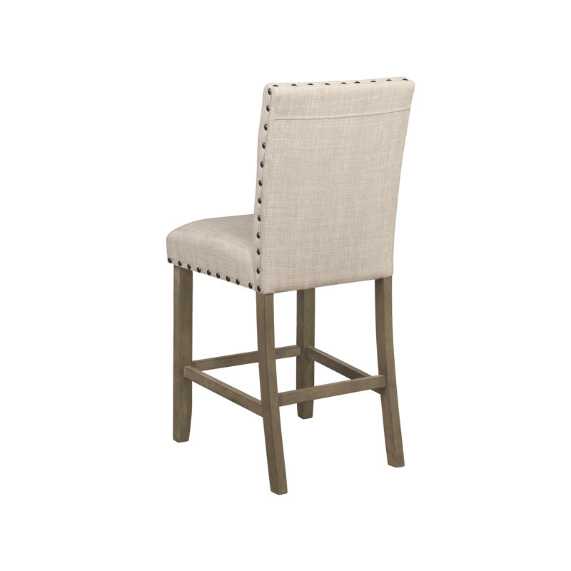Nubar Upholstered Counter Stool with Solid Wood Frame