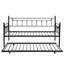 Lit de jour moderne avec couchette - Finition noire, structure en métal robuste pour la stabilité, idée d'espace, silencieuse et silencieuse, pièce facile à assembler, aucun sommier nécessaire, transporte un ajout de chambre de style 250/350 lb
