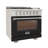 KUCHT Professional 36 in. 5.2 cu. ft. Natural Gas Range and Convection Oven in Black with True Simmer Burners-96898033-96898029