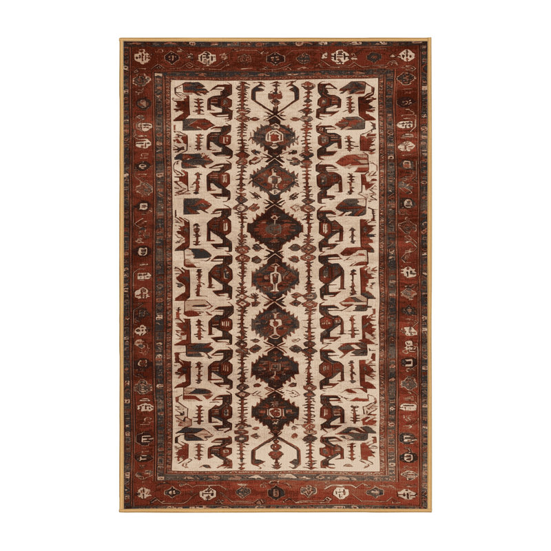 Tapis brun lavable à la machine, Rectangle 2 pi x 3 pi