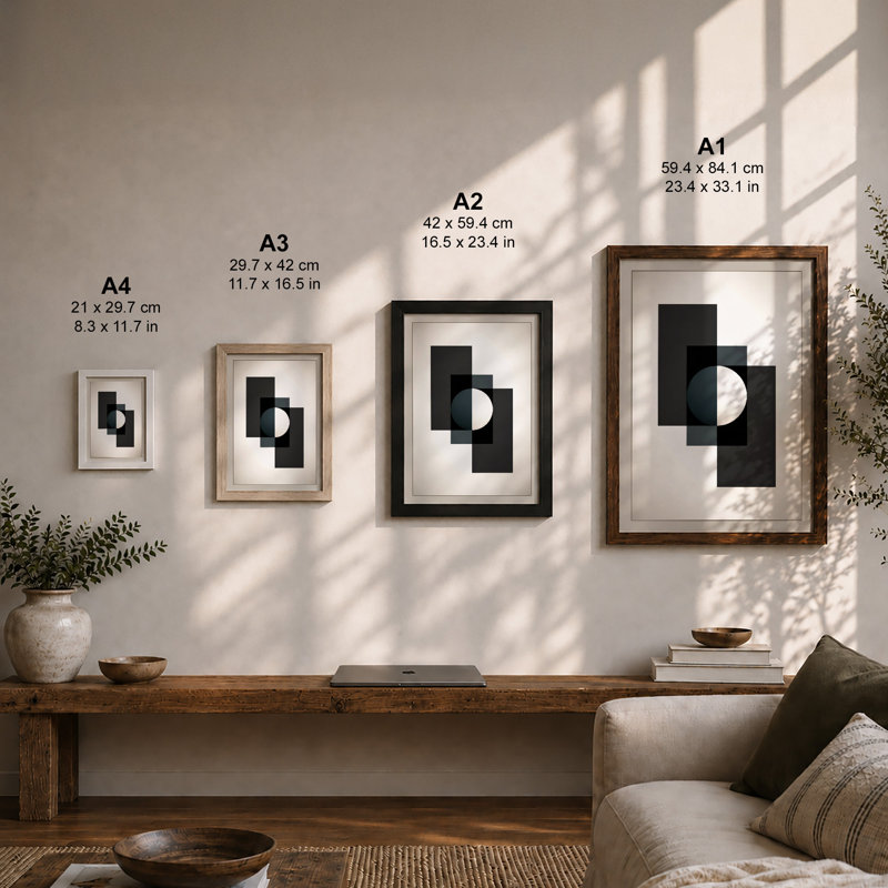 Geometric Forms Minimalist - Print, Oak, A4 - 29.7 x 21.0 cm