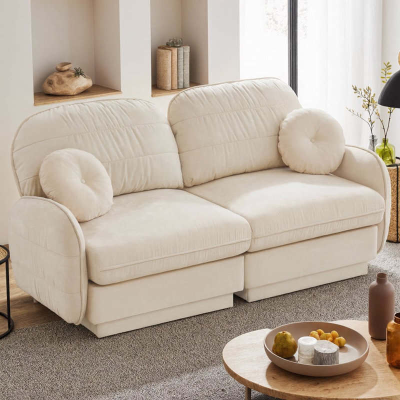 Canapé Chenille Cloud, Beige crème
