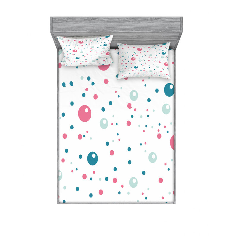 Microfiber Abstract Sheet Set, Queen Sheet Set with Fitted Sheet