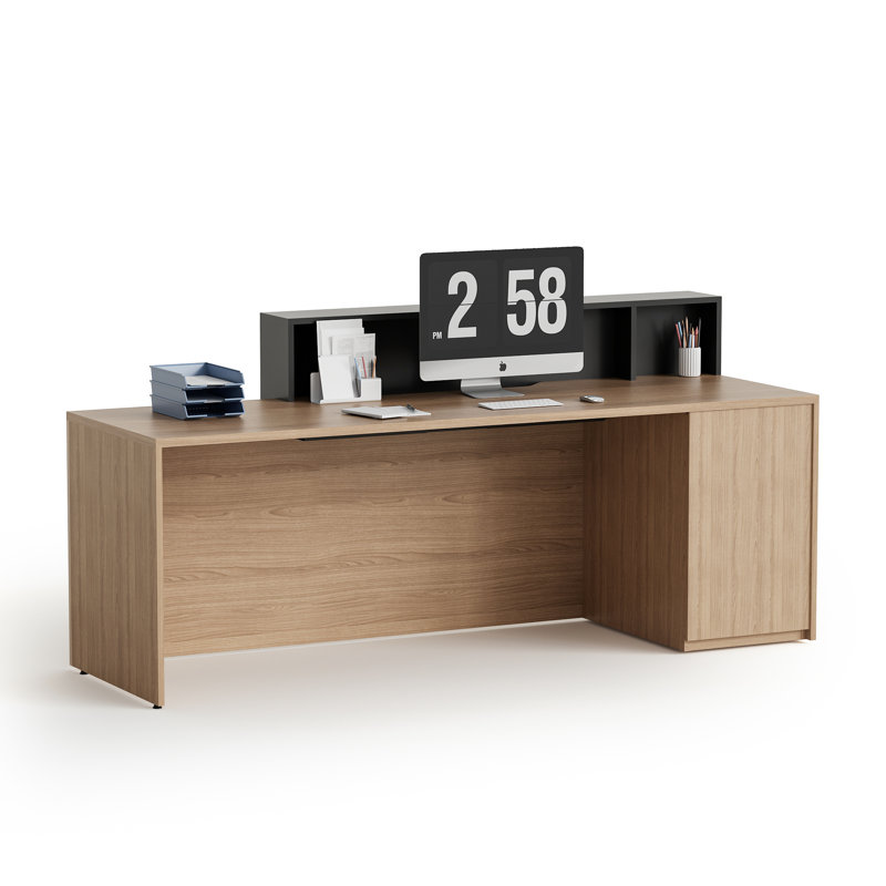 84" Extra Large Dual-Station Executive Reception Desk – Spacious Two-Person Workspace, 39.26" H x 83.9" W x 29.13" D
