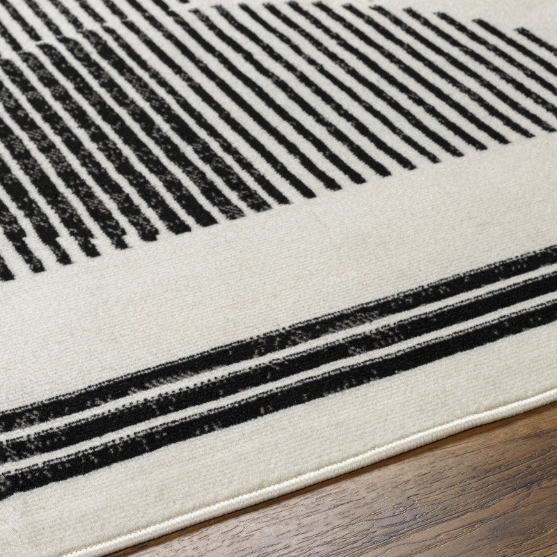 Machine Woven Beige/Black/Ivory Indoor Rug, Rectangle 201 x 274cm