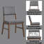 2 chaises d'appoint en velours côtelé et noyer gris - coussins de siège et de dossier rembourrés, style scandinave, densité de mousse D24, revêtement en placage de bois, largeur de 19 po, profondeur de 17 po, capacité de poids maximale de 220 lb-2113507986