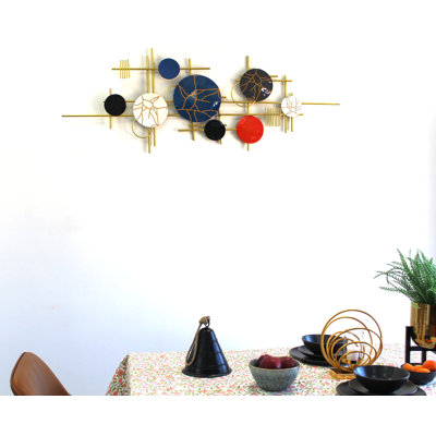 Art mural 3D moderne en huit cercles multicolores pour chambre d'enfant