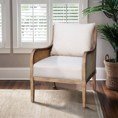Chaise d'appoint avec coussins rembourrés Martha Stewart Morgan Cane