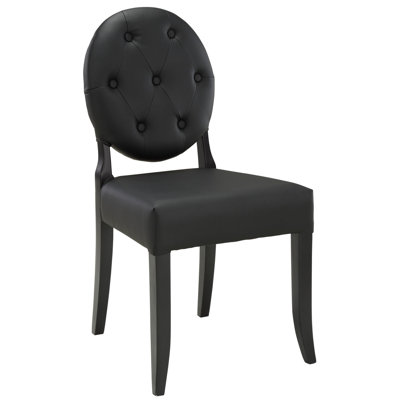 Chaise boutonnée en vinyle blanc
